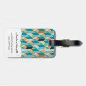 Blauwgroen en Oranje modellen Bagagelabel (Achterkant horizontaal)