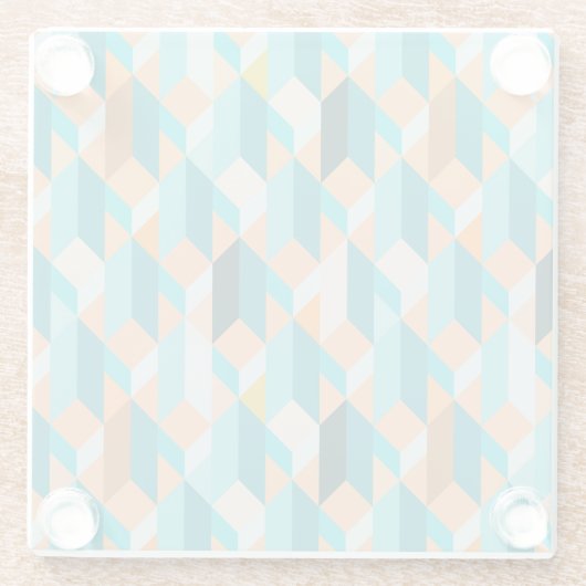 Blauwgroen en Oranje modellen Glazen Onderzetter (Achterkant)