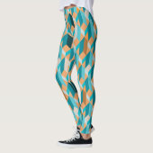 Blauwgroen en Oranje modellen Leggings (Links)