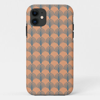 Blauwgroen en Oranje ventilatoren iPhone 11 Hoesje