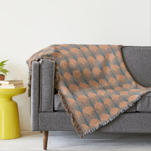 Blauwgroen en Oranje ventilatoren Deken