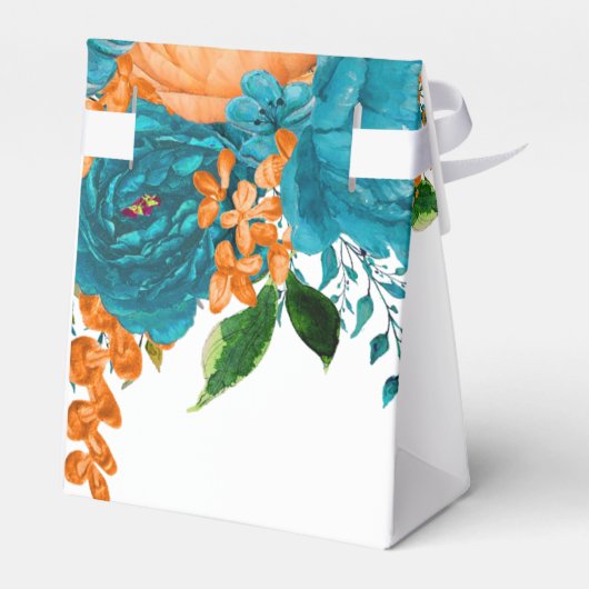 Blauwgroen en Oranje Waterverf Bedankdoosjes (Achterkant)