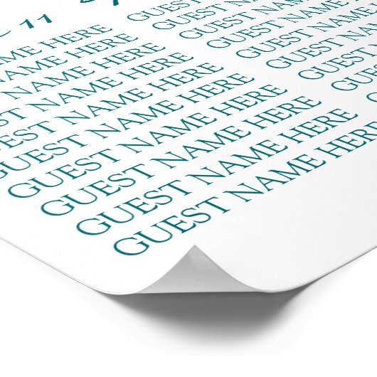 Blauwgroen en Oranje zweetzaaikaart Poster (Hoek)