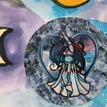 Blauwgroen en Paars Belly Dancer Love Heart