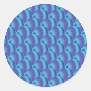 Blauwgroen en paarse cirkelpatroon, grappig gesche ronde sticker