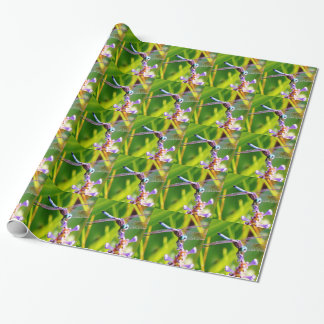Blauwgroen en paarse dragonvlieg cadeaupapier