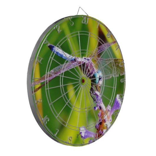 Blauwgroen en paarse dragonvlieg dartbord (Voorkant Links)