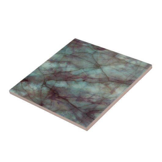 Blauwgroen en Paarse fluorite marmer Tegeltje (Zijkant)