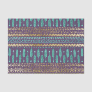 Blauwgroen en Paarse gouden pijlen - Tribal-Aztec- Tissuepapier
