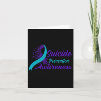 Blauwgroen en Paarse lint puntkomma zelfmoordpreve Kaart