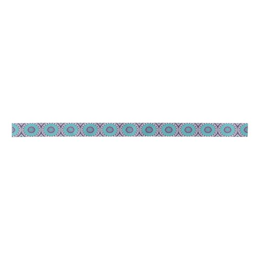 Blauwgroen en Paarse Mandala Bold geometrische sym Lint (Voorkant)