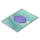 Blauwgroen en Paarse zeemeermin Schalen Monogram S Notitieboek (Linkerzijde)