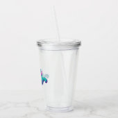 Blauwgroen en Paarse Zeemeermin Treasure Ornament Acryl Drinkbeker (Links)