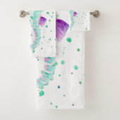 Blauwgroen en Paarse zeepaardjes Bad Handdoek (Insitu)