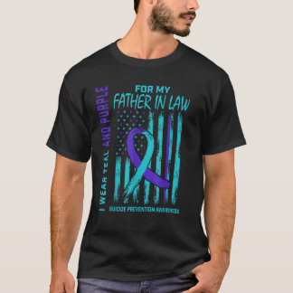 Blauwgroen en Paarse zelfmoordbewustzijn vader in T-shirt