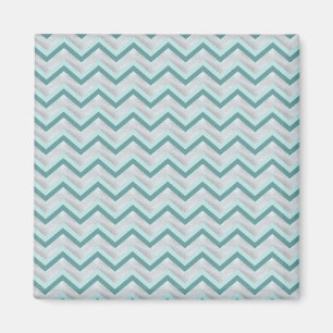 Blauwgroen en parels ZigZag Magneet