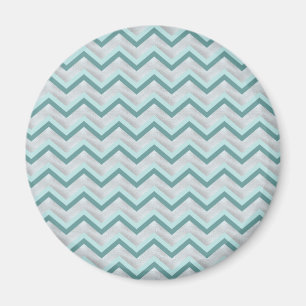 Blauwgroen en parels ZigZag Magneet