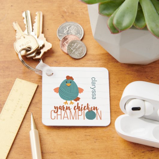 Blauwgroen- en roestgaren kippen, Sleutelhanger (Bureau)