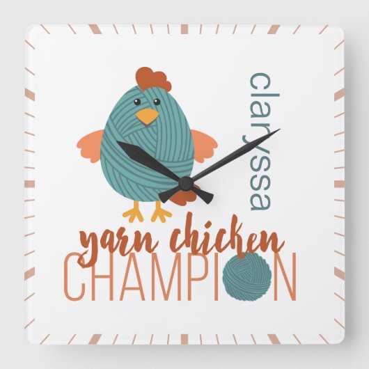 Blauwgroen- en roestgaren vierkante klok (Voorkant)