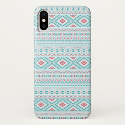 Blauwgroen en roze Aztec - tribaal patroon Case-Mate iPhone Case (Achterkant)