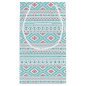 Blauwgroen en roze Aztec - tribaal patroon Klein Cadeauzakje (Achterkant)