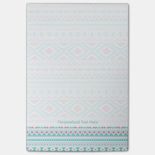 Blauwgroen en roze Aztec - tribaal patroon Post-it® Notes