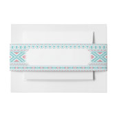 Blauwgroen en roze Aztec - tribaal patroon Uitnodigingen Wikkel (Voorkant Voorbeeld)