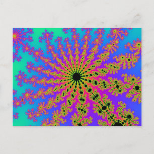 Blauwgroen en roze barst briefkaart