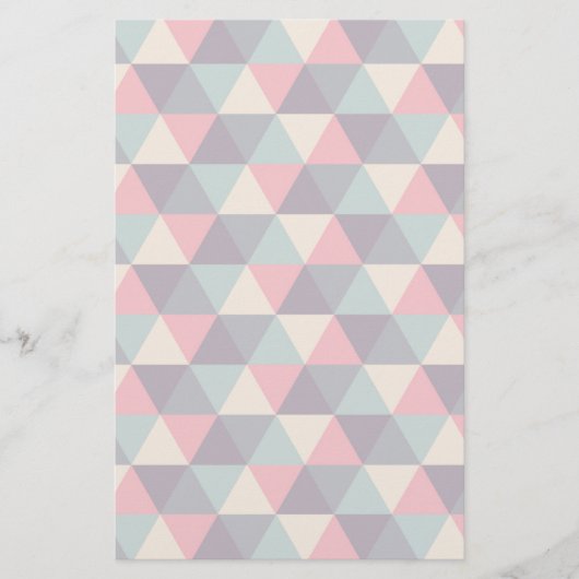 Blauwgroen en roze driehoekspatroon briefpapier (Voorkant)