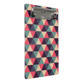 Blauwgroen en roze driehoekspatroon mini klembord (Schuin)