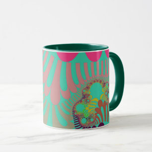 Blauwgroen en roze modus mok