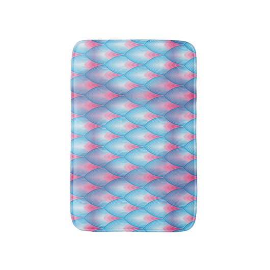 Blauwgroen en roze petaalpatroon badmat (Voorkant Verticaal)