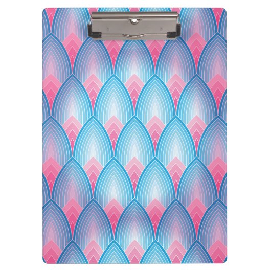 Blauwgroen en roze petaalpatroon klembord (Voorkant)