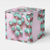 Blauwgroen en Roze Schattige Mini Cupcakes Bedankdoosjes (Voorkant Zijde)