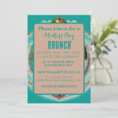 Blauwgroen en roze scrapbook Style Moederdag Kaart (Staand voorkant)