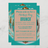 Blauwgroen en roze scrapbook Style Moederdag Kaart (Voorkant / Achterkant)