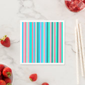 Blauwgroen en roze strepen servet (Insitu)