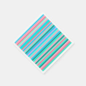 Blauwgroen en roze strepen servet (Hoek)