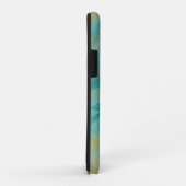 Blauwgroen en Sandy Brown Swirls Marble Art Case-Mate iPhone Case (Achterkant/rechts)