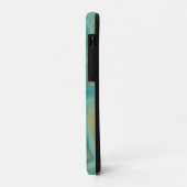 Blauwgroen en Sandy Brown Swirls Marble Art Case-Mate iPhone Case (Achterkant/links)