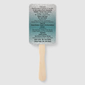 Blauwgroen en Silver Glitter - Programma Handwaaier (Achterkant)