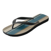 Blauwgroen en Toupe Stripes Teenslippers (Schuin)