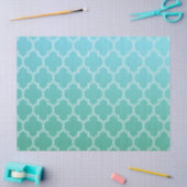 Blauwgroen en wit Abstract geometrisch patroon Tissuepapier (Craft)