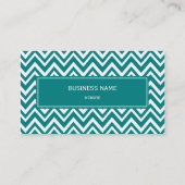 Blauwgroen en wit Chevron Pattern Visitekaartje (Achterkant)
