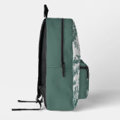 Blauwgroen en wit Frans Toile Pattern Gepersonalis Bedrukte Rugzak (Links)