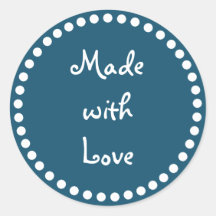 Blauwgroen en wit gemaakt met liefde sticker