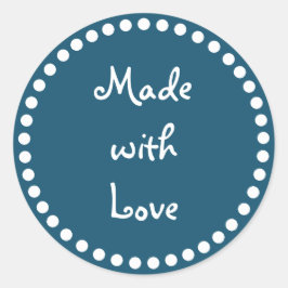 Blauwgroen en wit gemaakt met liefde sticker