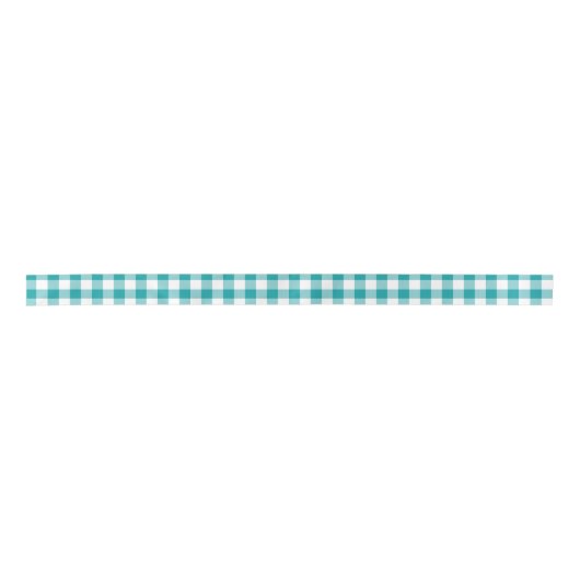 Blauwgroen en wit Gingham Plaid Lint (Voorkant)