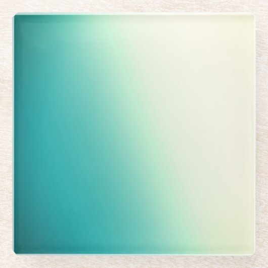 Blauwgroen en wit gradiënt Onderzetter Glazen Onderzetter (Voorkant)