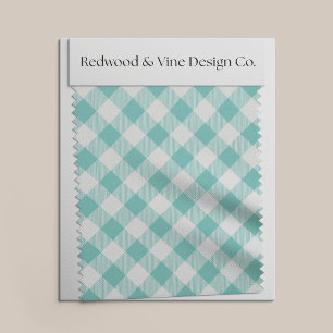 Blauwgroen en wit Grootschalige Diagonaal Gingham Stof
